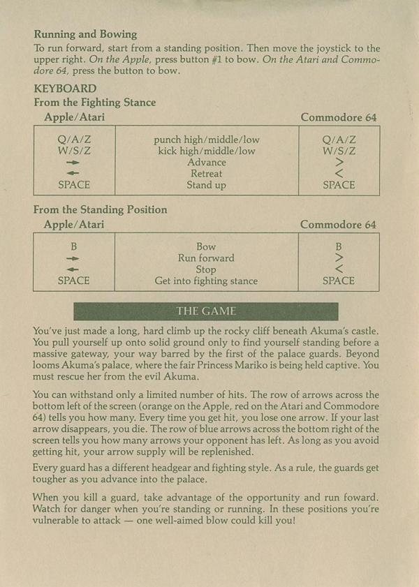 Karateka - Apple II - Full Manual : Elmachipsfoose : Free Download 